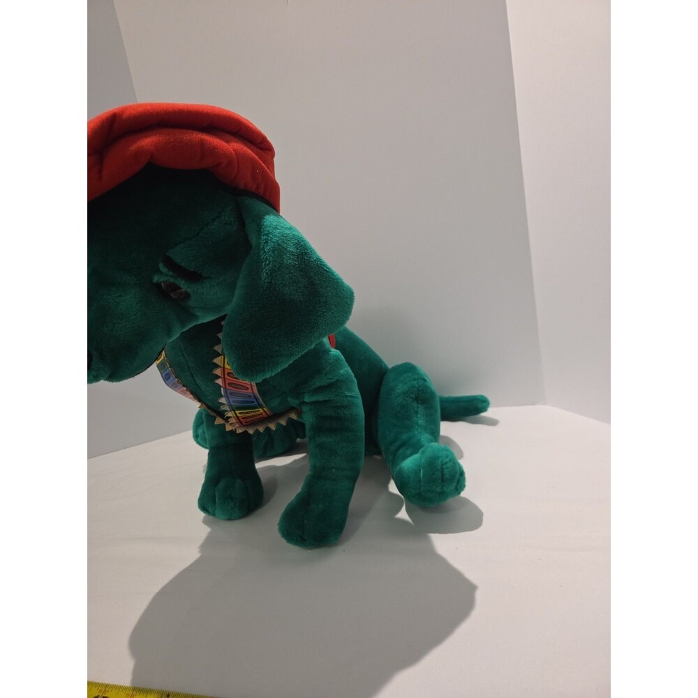 Vtg 24" Nanco 2000 Bright Green Chihuahua Plush Dog Crayon Bandolier Red Beret - Picture 2 of 12